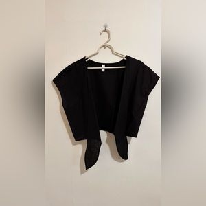 American apparel black linen blouse size M